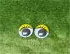 Глаза для игрушек - бегающие 15мм с ресницами желтые