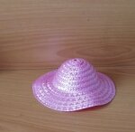 Шляпка для кукол розовая 8х15см