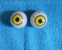Глазки - лупоглазки, бегающие - 28мм - желтые