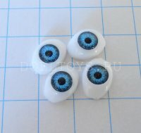 Глаза для фарфоровых кукол - 9*13мм (Аква-голубые)