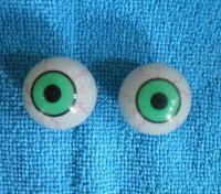 Глазки - лупоглазки, бегающие - 28мм - зеленые