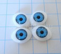 Глаза для фарфоровых кукол - 10*15мм (Аква-голубые)
