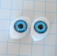 Глаза для фарфоровых кукол - 15*21мм (Аква-голубые)
