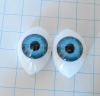 Глаза для фарфоровых кукол - 17*26мм (Аква-голубые)