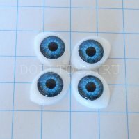 Глаза для фарфоровых кукол - 11*16мм (Аква-голубые)