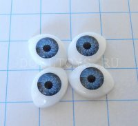 Глаза для кукол, Лодочки - 10*14мм (Серо-голубые)