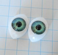 Глаза для фарфоровых кукол - 16*23мм (Зеленые)