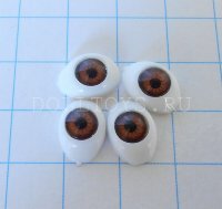 Глаза для фарфоровых кукол - 9*13мм (Коричневые)