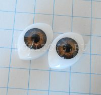 Глаза для фарфоровых кукол - 15*21мм (Коричневые)