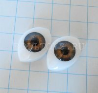 Глаза для фарфоровых кукол - 16*23мм (Коричневые)