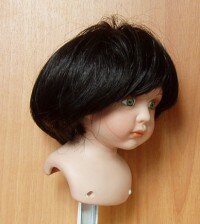 Кукольный парик ручной работы, марки ELITE - A2105-black (23-25см)