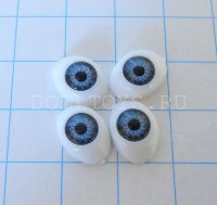 Глаза для фарфоровых кукол - 9*13мм (Серо-голубые)